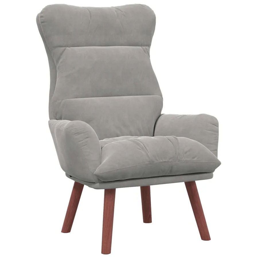 fauteuil Gris clair 69 x 74 x 93 cm Velours - 2