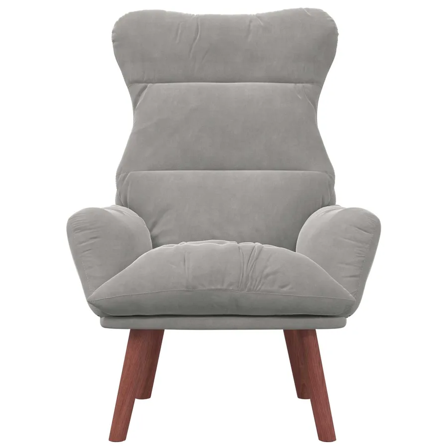 fauteuil Gris clair 69 x 74 x 93 cm Velours - 4