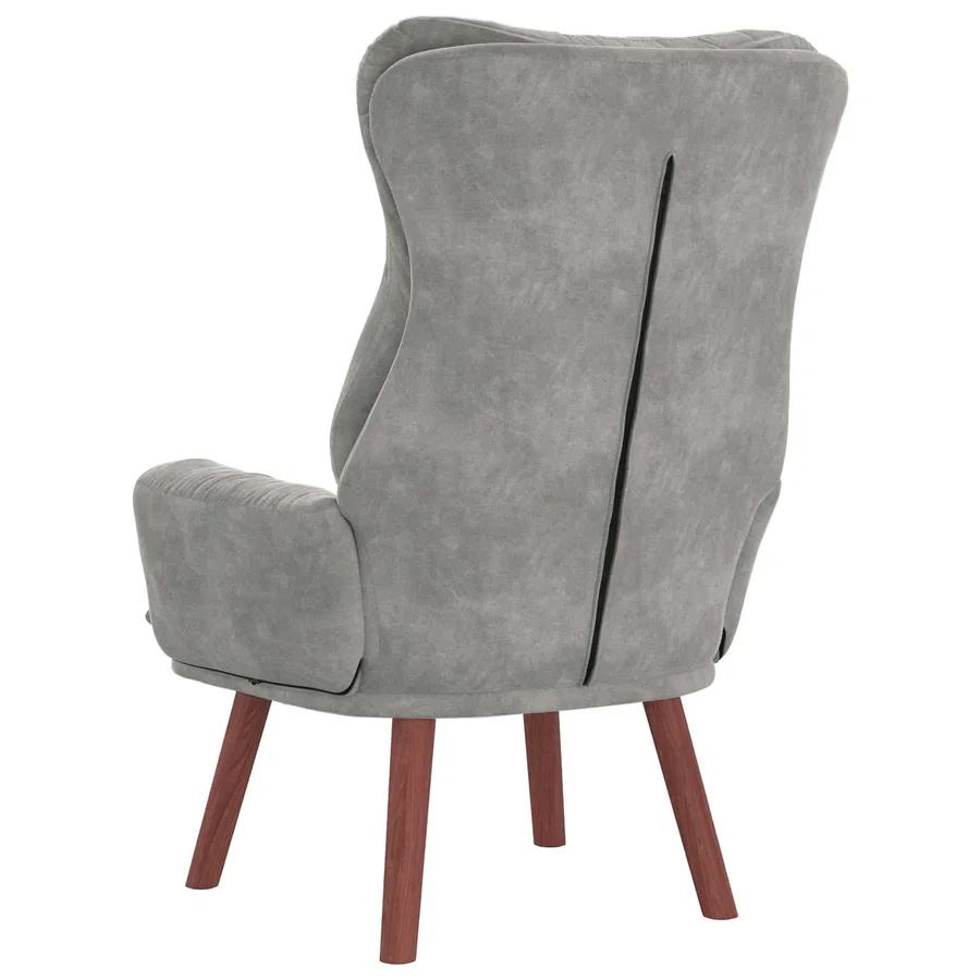 fauteuil Gris clair 69 x 74 x 93 cm Velours - 6