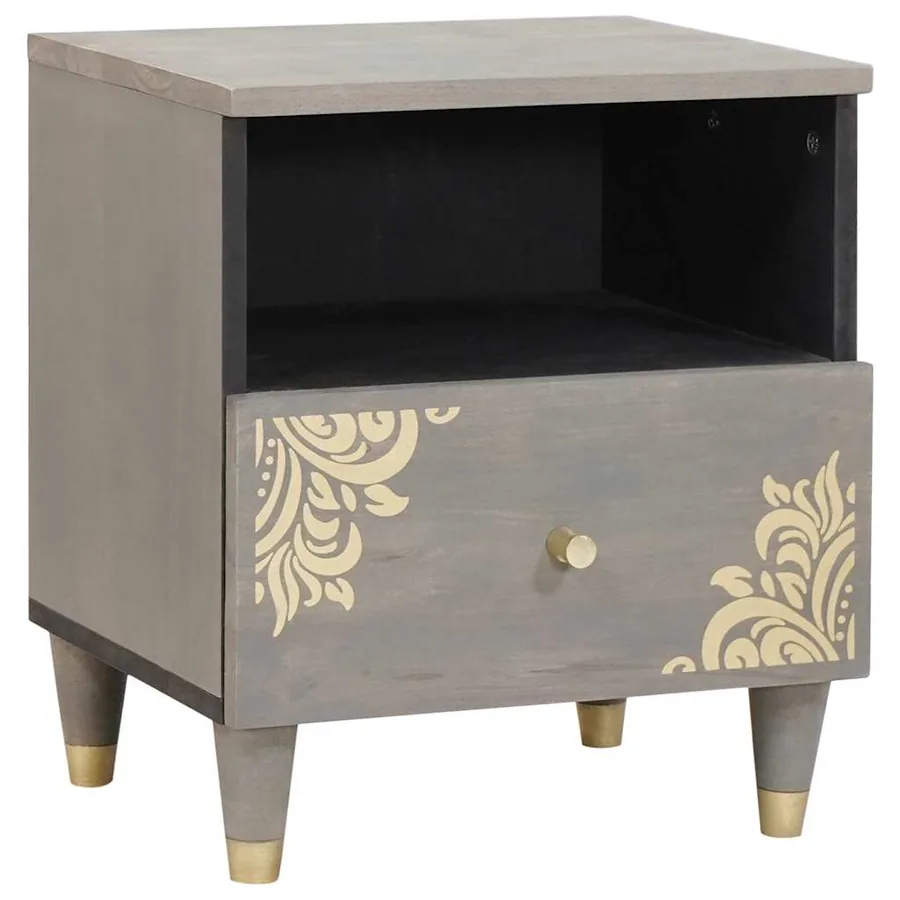 Cabinet de chevet avec tiroir 2 pcs Gris 40 x 33 x 46 cm - 2