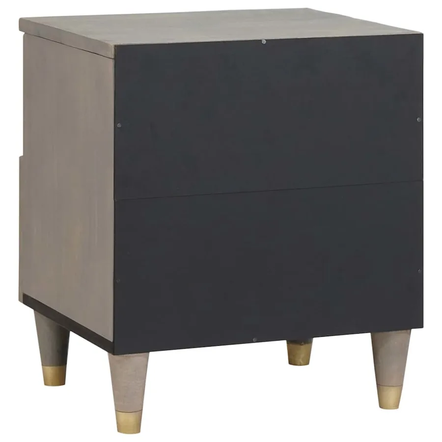 Cabinet de chevet avec tiroir 2 pcs Gris 40 x 33 x 46 cm - 6