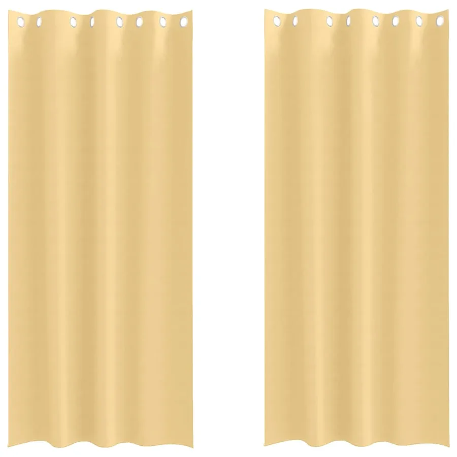 Rideaux occultants avec anneaux 2 pcs Beige 245 x 140 cm - 2