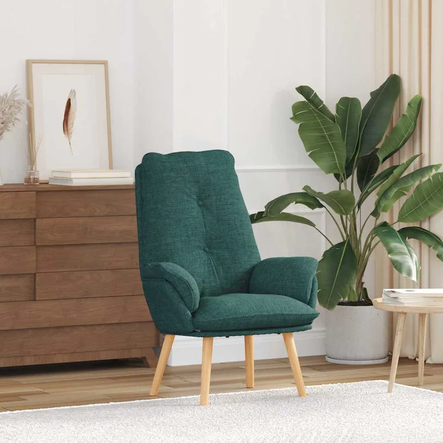 fauteuil Vert foncé 69 x 74 x 93 cm Tissu et Contreplaqué