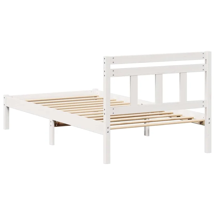 Cadre de lit Blanc 75 x 190 cm Pin massif - 7