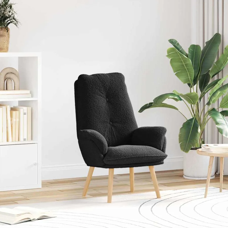 fauteuil Noir 69 x 74 x 93 cm Tissu Sherpa