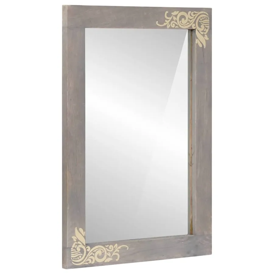 Miroir de salle de bain avec miroir Gris 70 x 50 x 2,5 cm