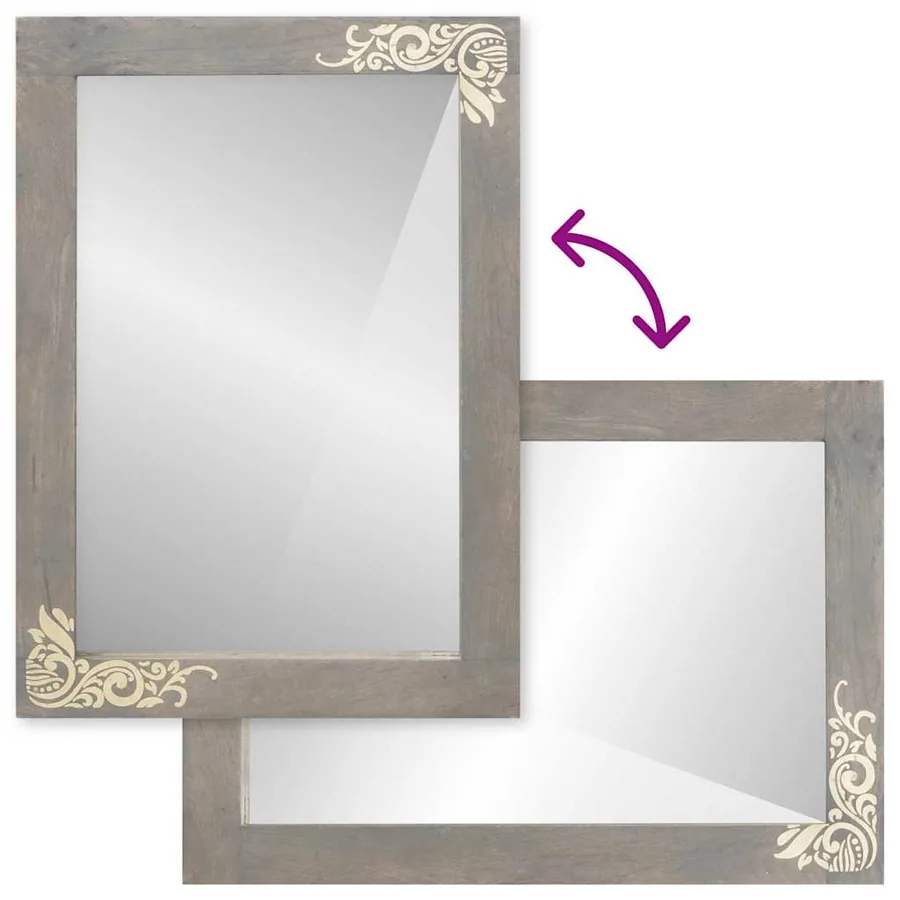 Miroir de salle de bain avec miroir Gris 70 x 50 x 2,5 cm - 8