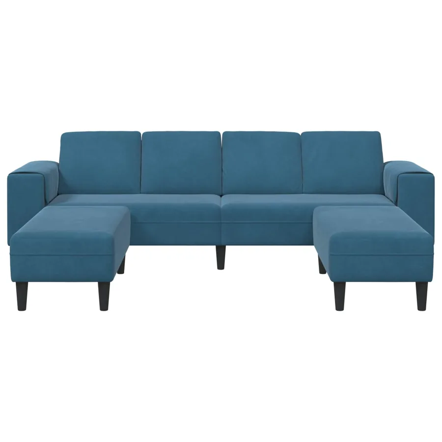 Canapé de salon 3 pcs Bleu 250 x 188 x 76 cm - 4