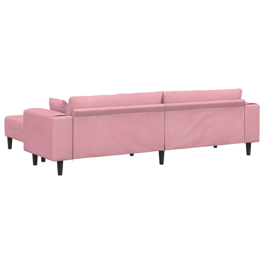 Canapé 3 pcs Rose 250 x 188 x 76 cm Velours - 6