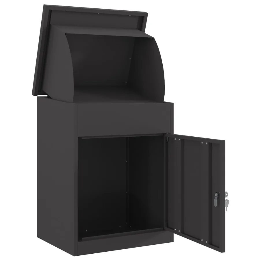 Boîte de dépôt de colis avec porte Noir 47,5 x 38 x 59 cm Acier - 4