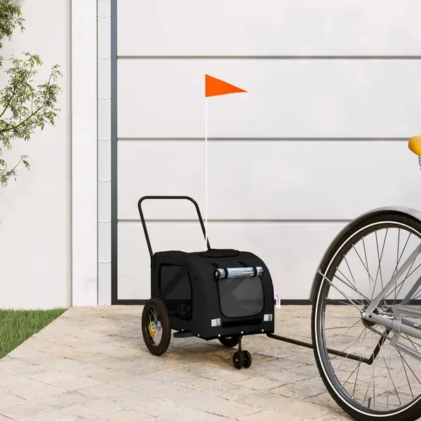 Remorque de vélo pour animaux de compagnie noir