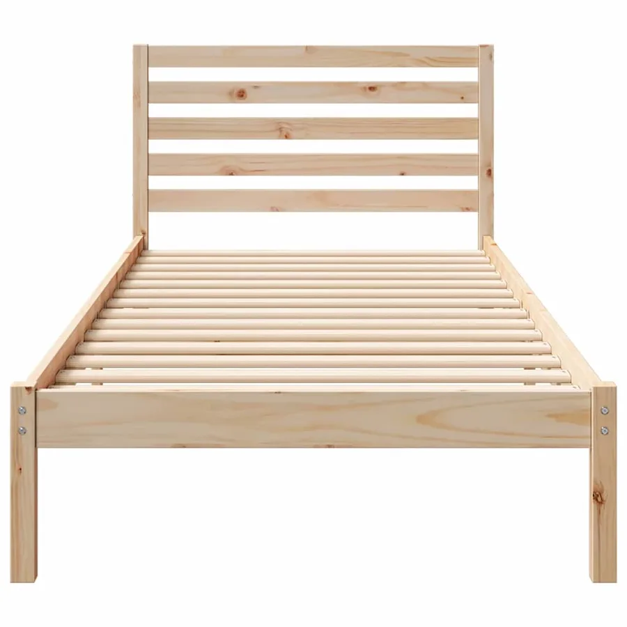 Cadre de lit avec tête de lit Marron 100 x 210 cm Pin massif - 5