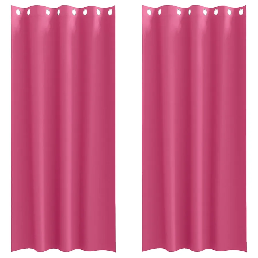 Rideaux occultants avec anneaux 2 pcs Rose vif 245 x 140 cm - 2