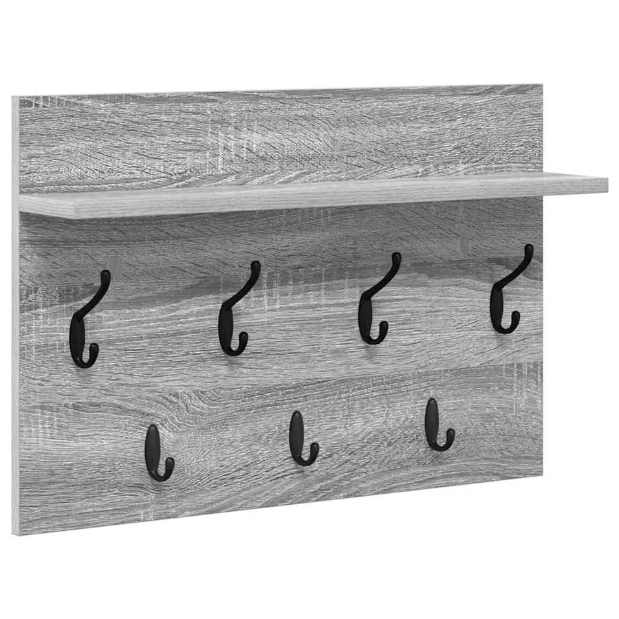 Porte-manteau mural avec étagère Gris Sonoma 60 x 40 x 12 cm - 2