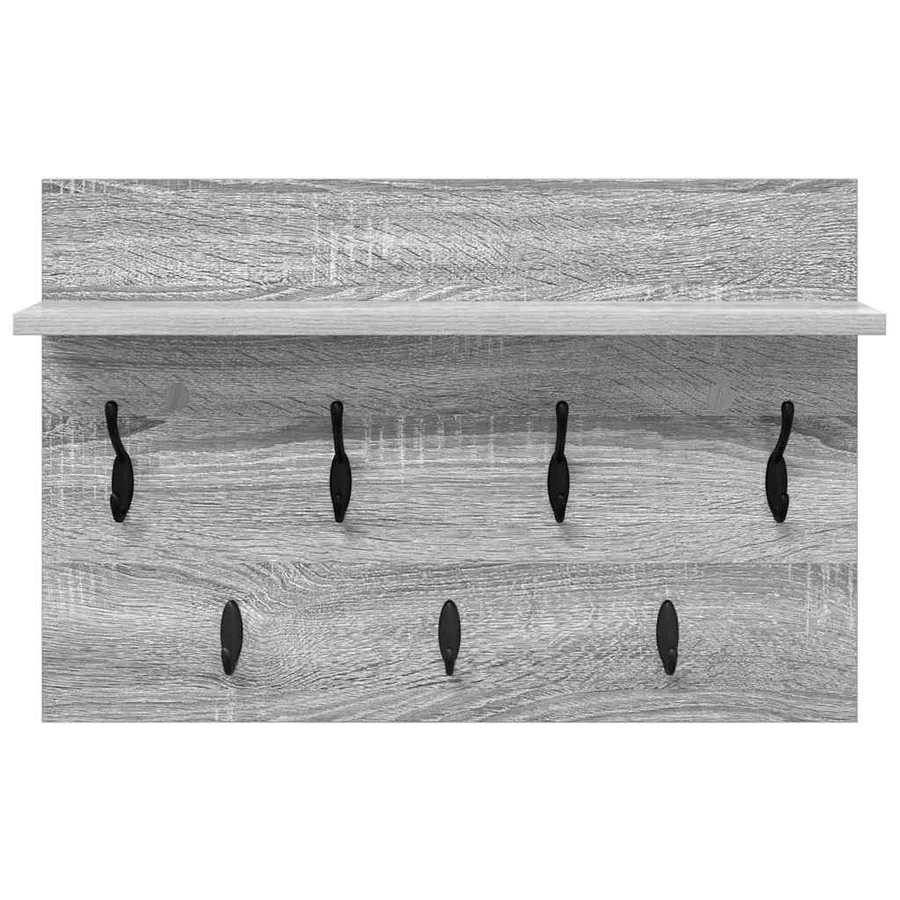 Porte-manteau mural avec étagère Gris Sonoma 60 x 40 x 12 cm - 5