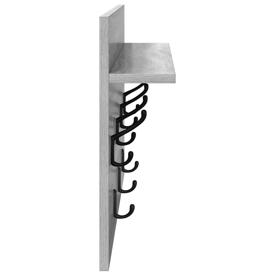 Porte-manteau mural avec étagère Gris Sonoma 60 x 40 x 12 cm - 6