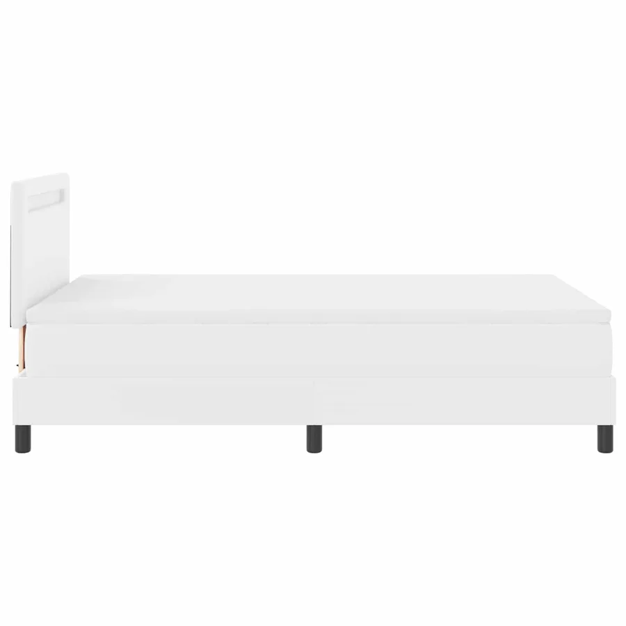 Lit à ressorts avec matelas Blanc 120 x 200 cm Simili cuir - 9