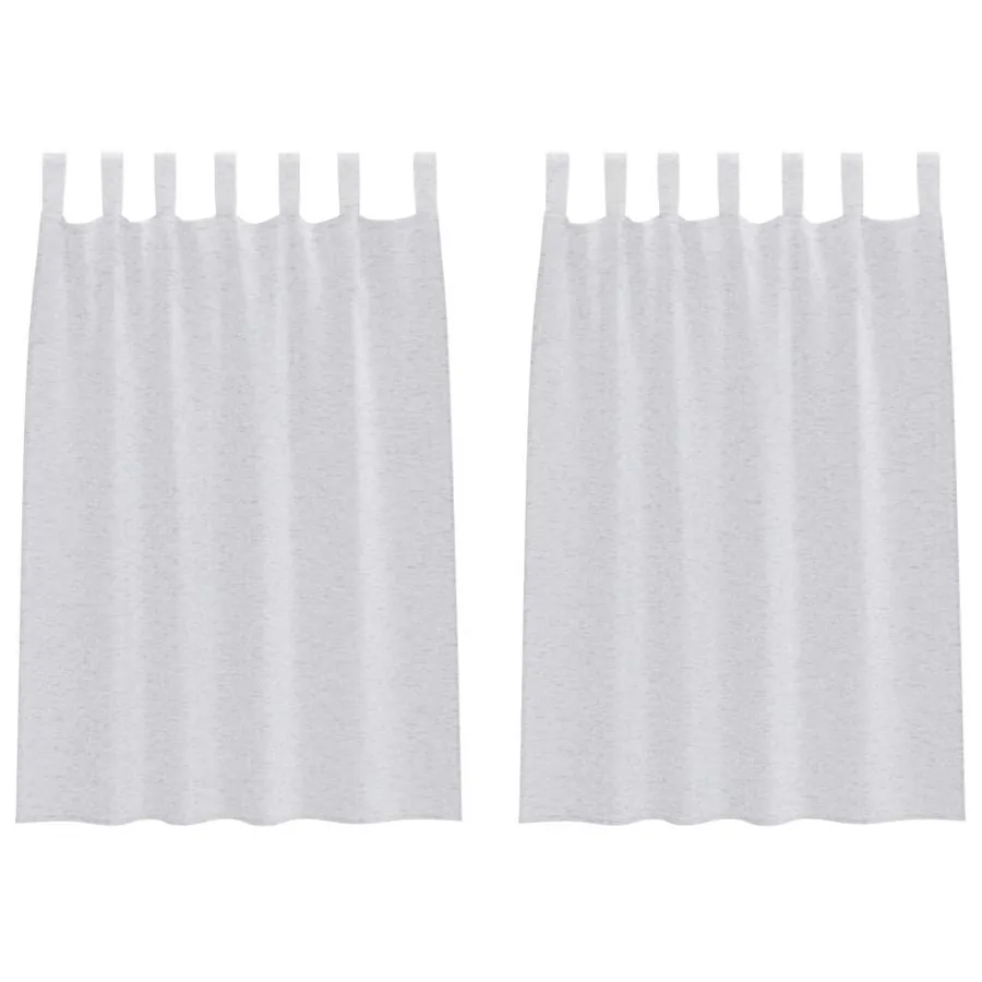Rideau en Voile 2 pcs Gris clair 140 x 140 cm Polyester - 2