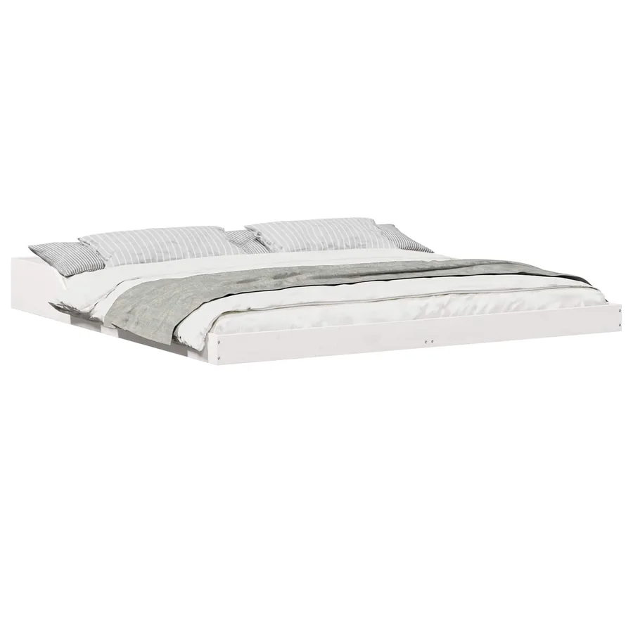 Cadre de lit Blanc 180 x 200 cm Pin massif - 2