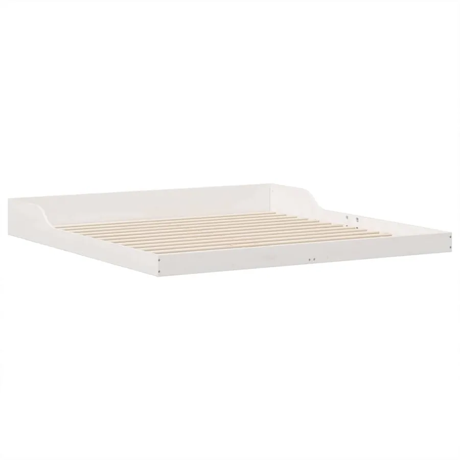 Cadre de lit Blanc 180 x 200 cm Pin massif - 4
