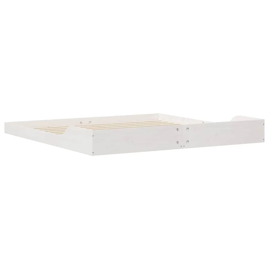 Cadre de lit Blanc 180 x 200 cm Pin massif - 7