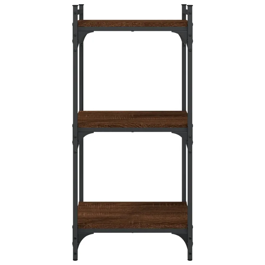 Bibliothèque 3 niveaux chêne brun 40x30x86 cm bois d'ingénierie - 4