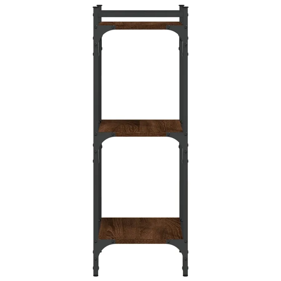 Bibliothèque 3 niveaux chêne brun 40x30x86 cm bois d'ingénierie - 5