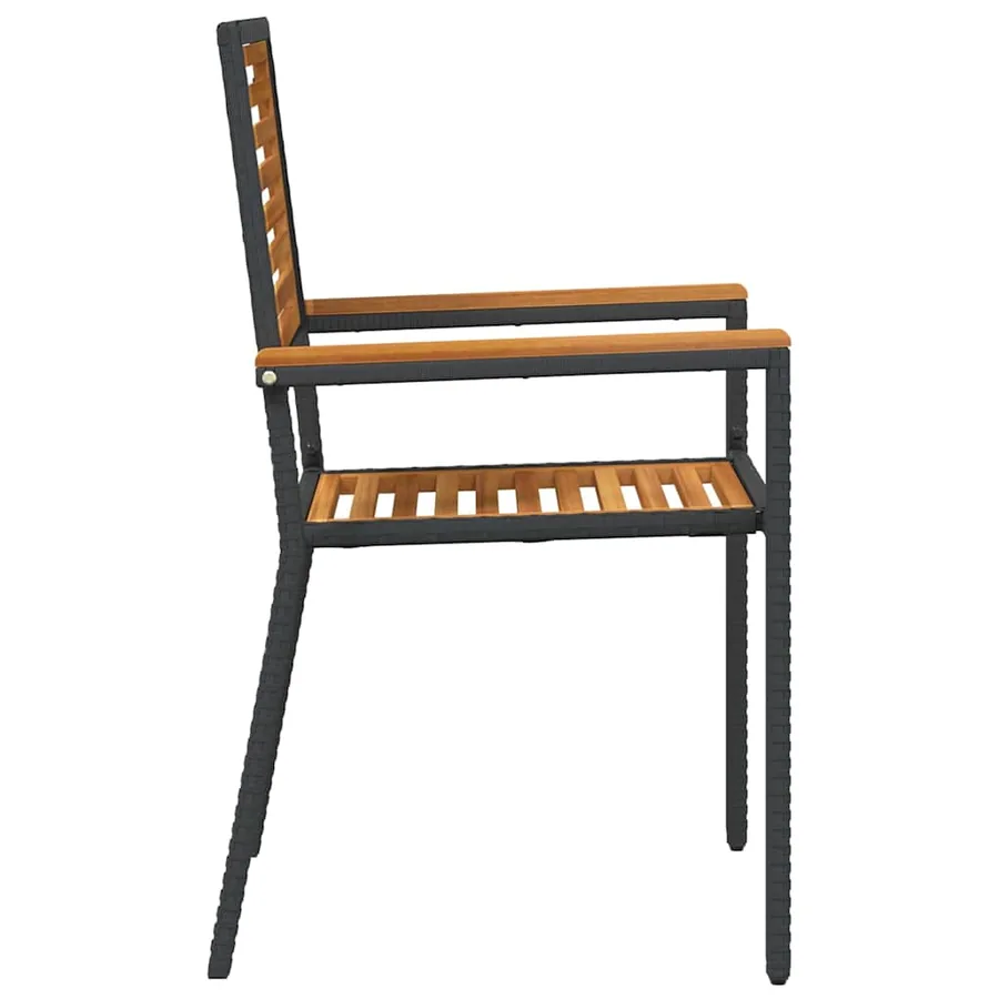 Chaises empilables de jardin 4 pcs Marron et Noir - 6