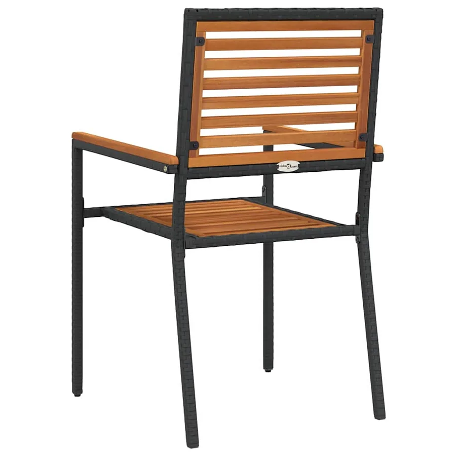 Chaises empilables de jardin 4 pcs Marron et Noir - 7
