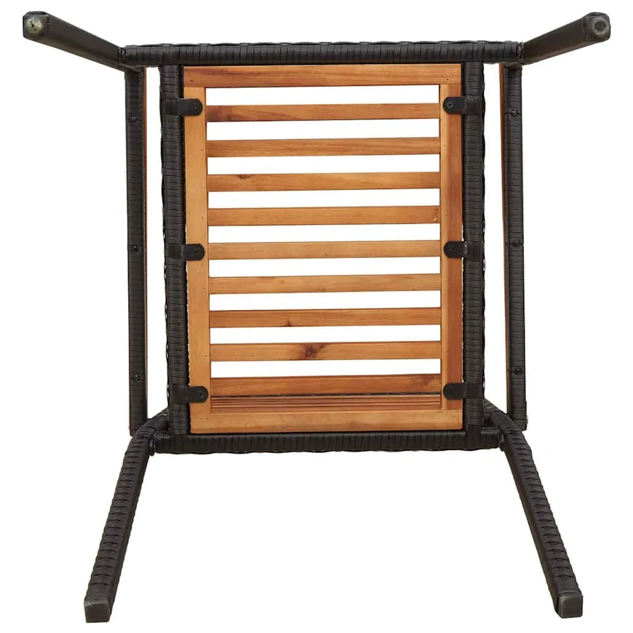 Chaises empilables de jardin 4 pcs Marron et Noir - 9