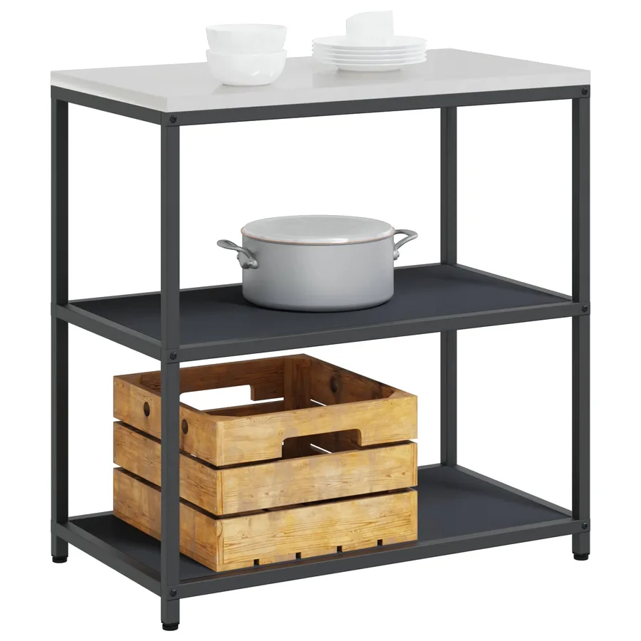 Rangement de cuisine HATTEM Anthracite 90 x 50 x 92 cm Acier - 3