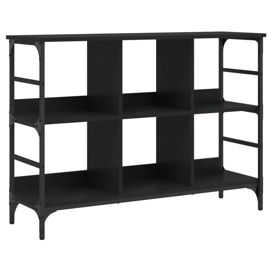 Buffet noir 102x32x73,5 cm bois d'ingénierie - 2