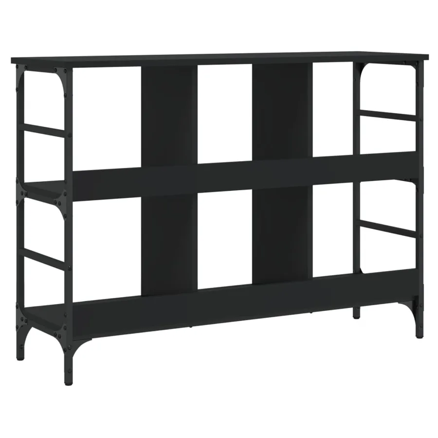 Buffet noir 102x32x73,5 cm bois d'ingénierie - 4