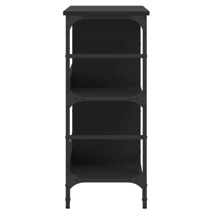 Buffet noir 102x32x73,5 cm bois d'ingénierie - 5