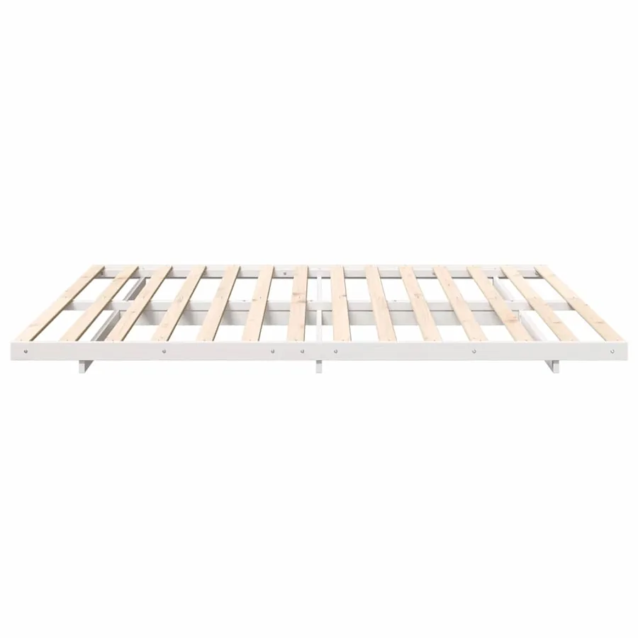 Cadre de lit Blanc 200 x 210 cm Pin massif - 6