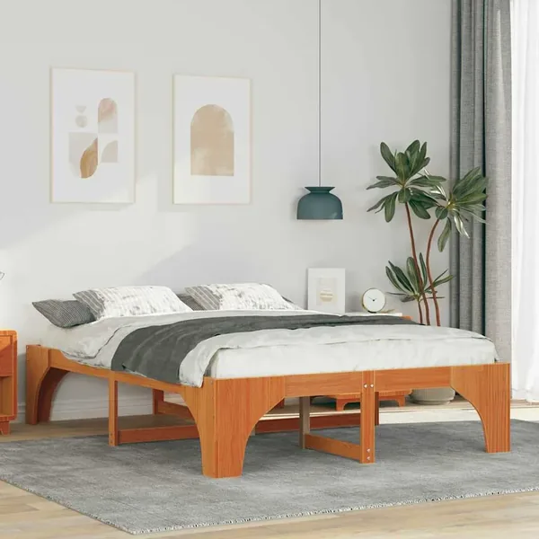 Cadre de lit Marron 160 x 200 cm Pin massif