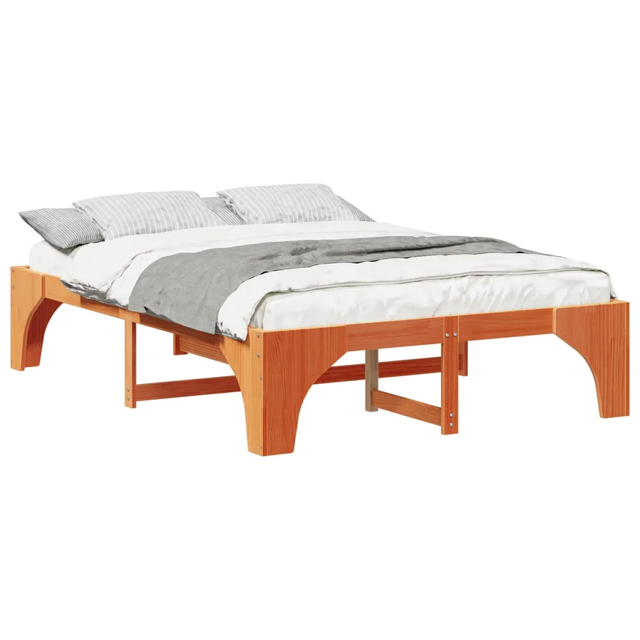 Cadre de lit Marron 160 x 200 cm Pin massif - 2