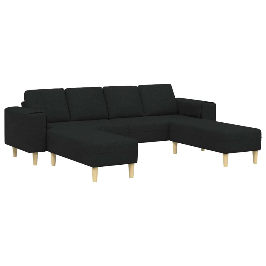 Canapé de salon 3 pcs Noir Polyester - 2