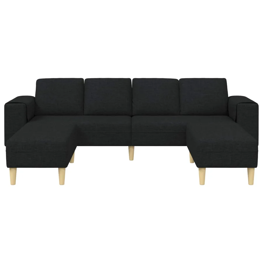 Canapé de salon 3 pcs Noir Polyester - 4
