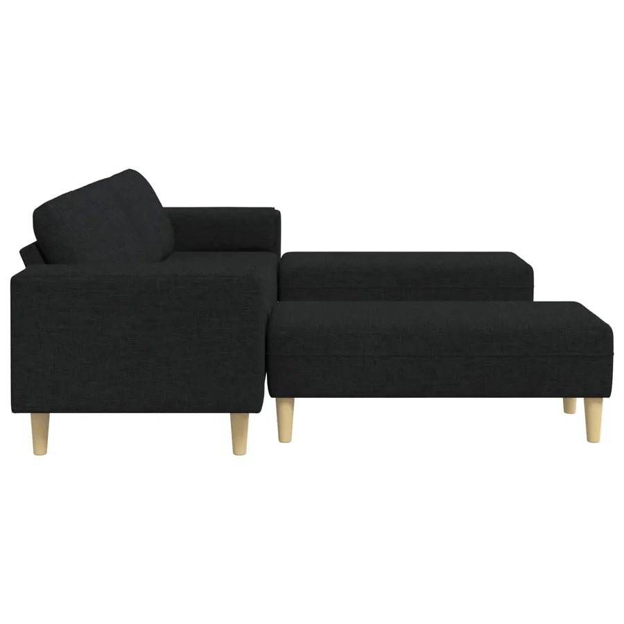 Canapé de salon 3 pcs Noir Polyester - 5