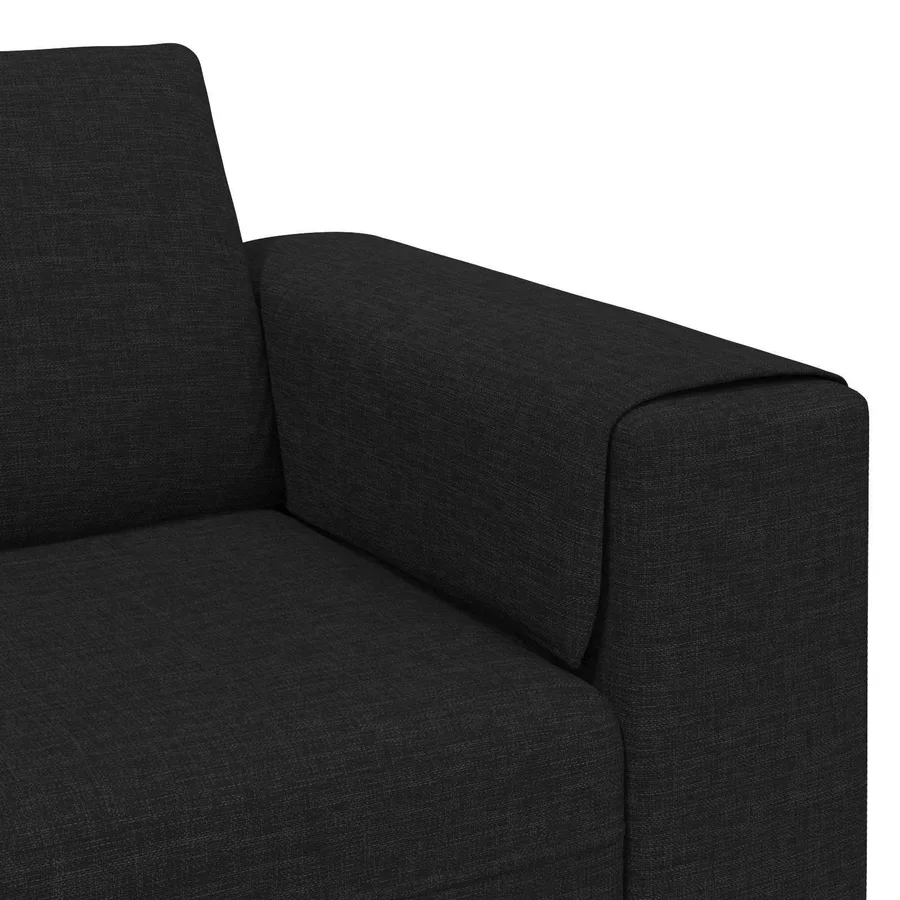 Canapé de salon 3 pcs Noir Polyester - 7