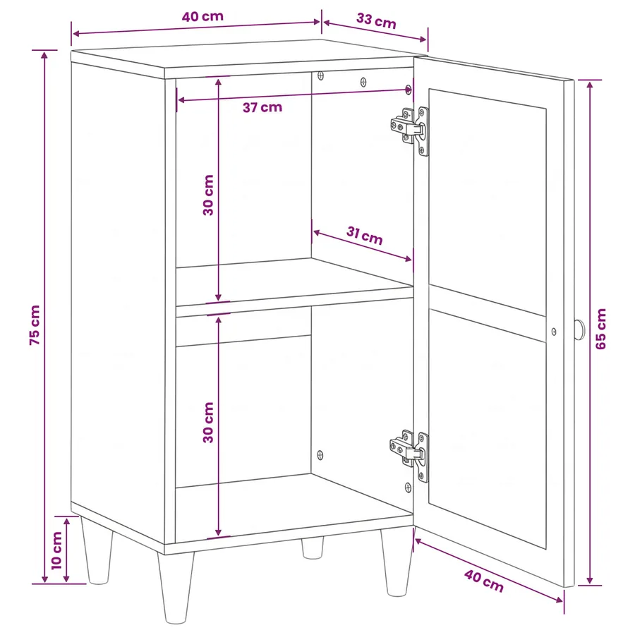 Buffet Marron clair 33,5 x 40 x 75 cm - 12