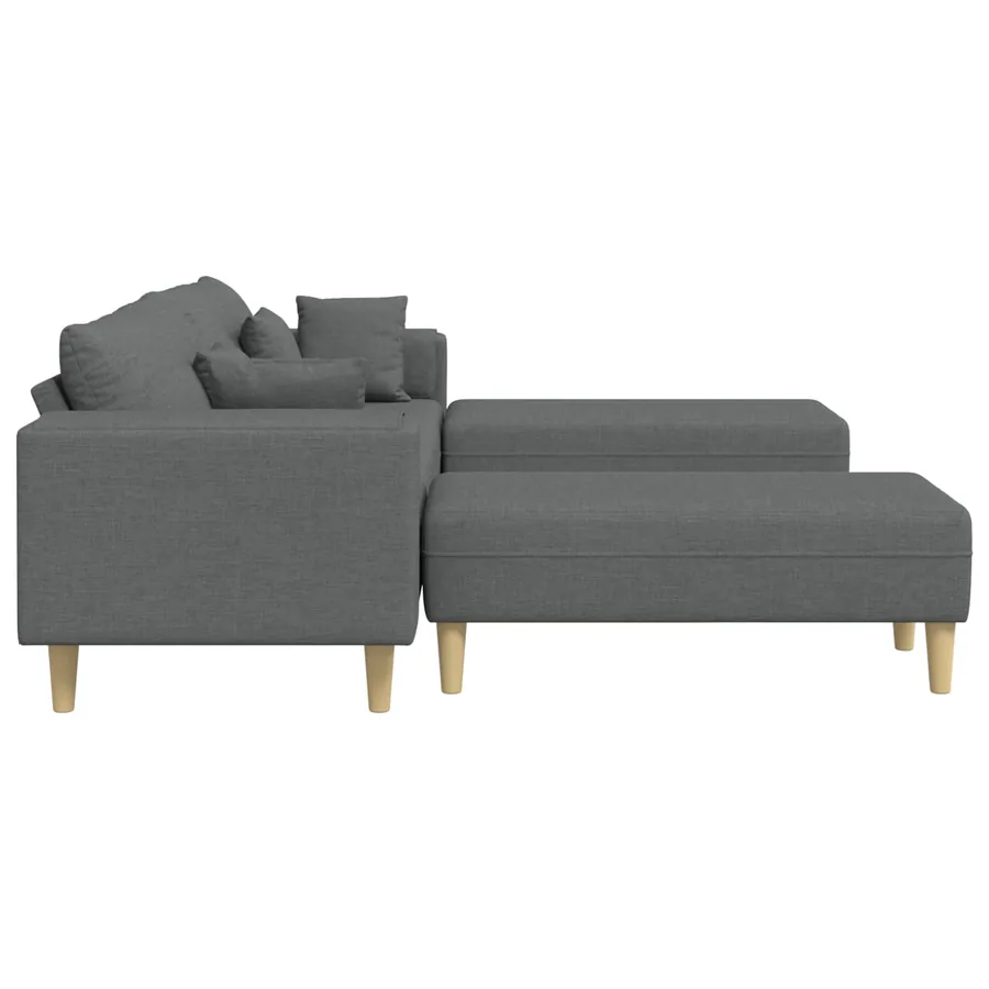 Canapé avec coussin 3 pcs Gris foncé tissu - 5