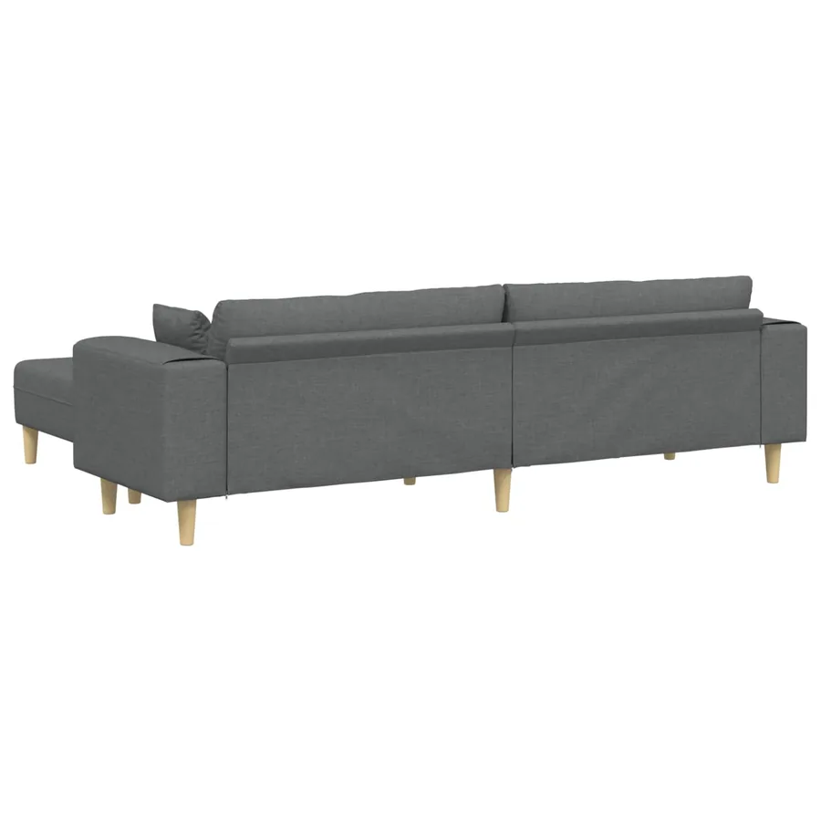 Canapé avec coussin 3 pcs Gris foncé tissu - 6