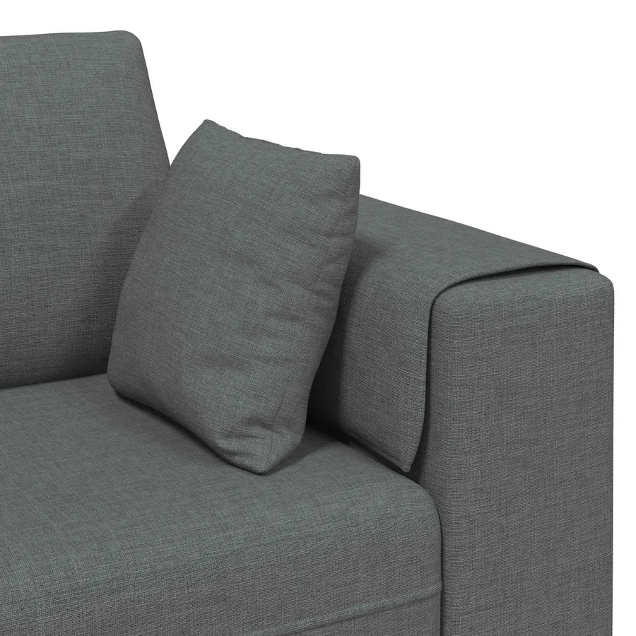 Canapé avec coussin 3 pcs Gris foncé tissu - 7