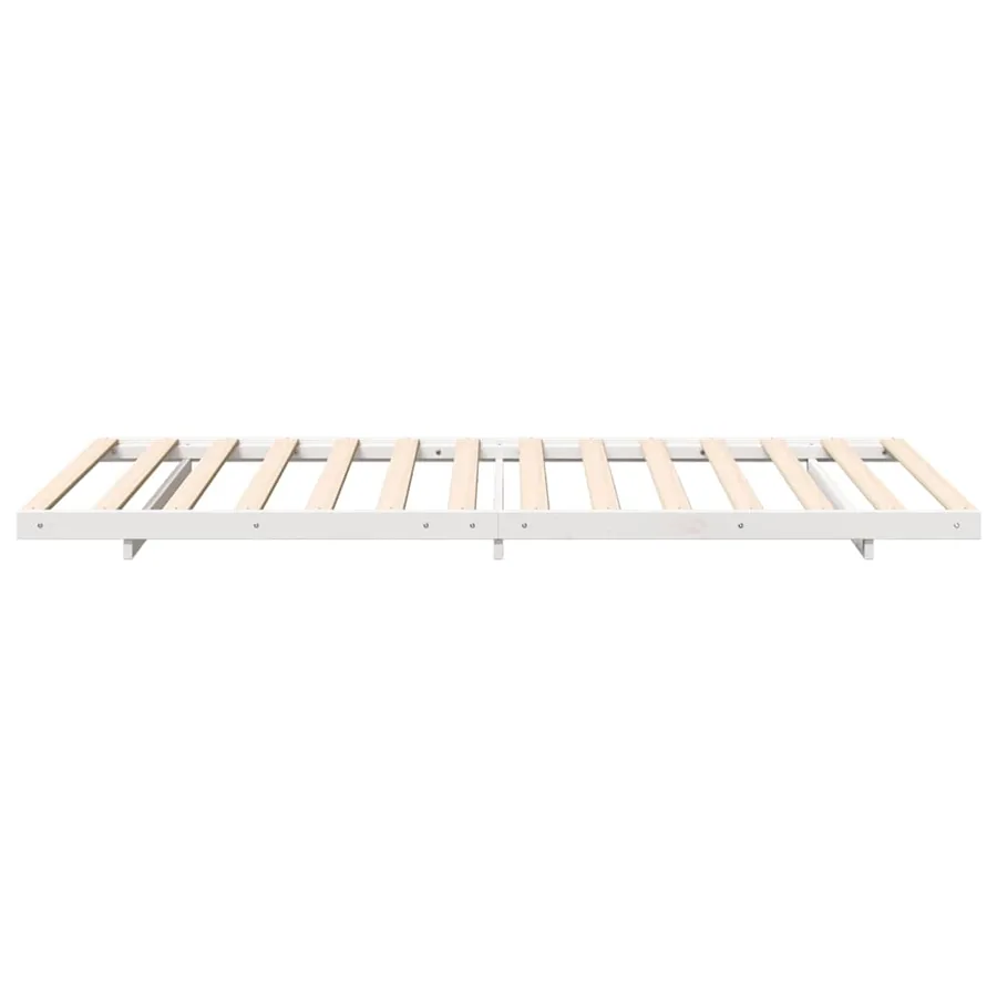 Cadre de lit Blanc 90 x 220 cm Pin massif - 6