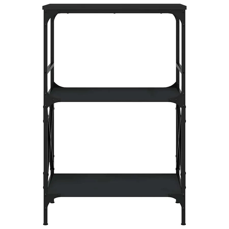 Bibliothèque à 3 niveaux noir 59x35x90,5 cm bois d'ingénierie - 4