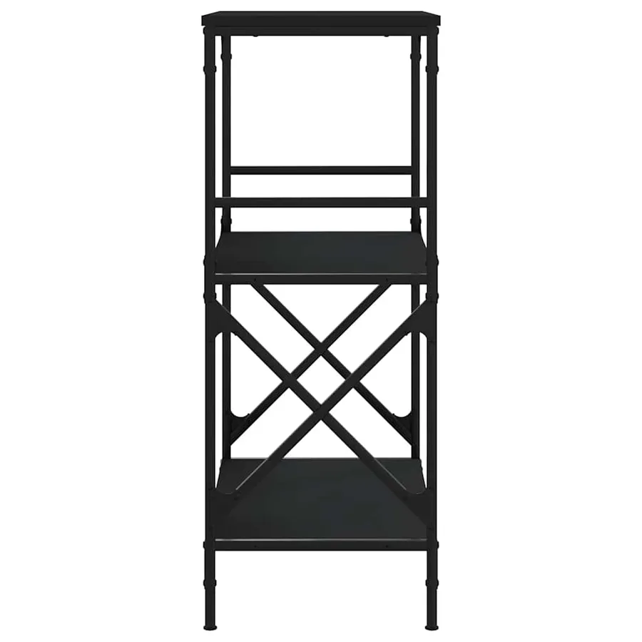 Bibliothèque à 3 niveaux noir 59x35x90,5 cm bois d'ingénierie - 5