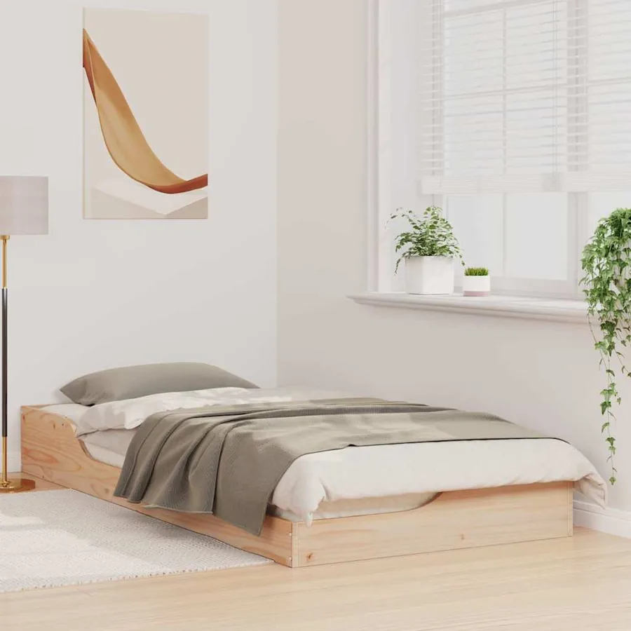Cadre de lit Marron 100 x 200 cm Pin massif - 3
