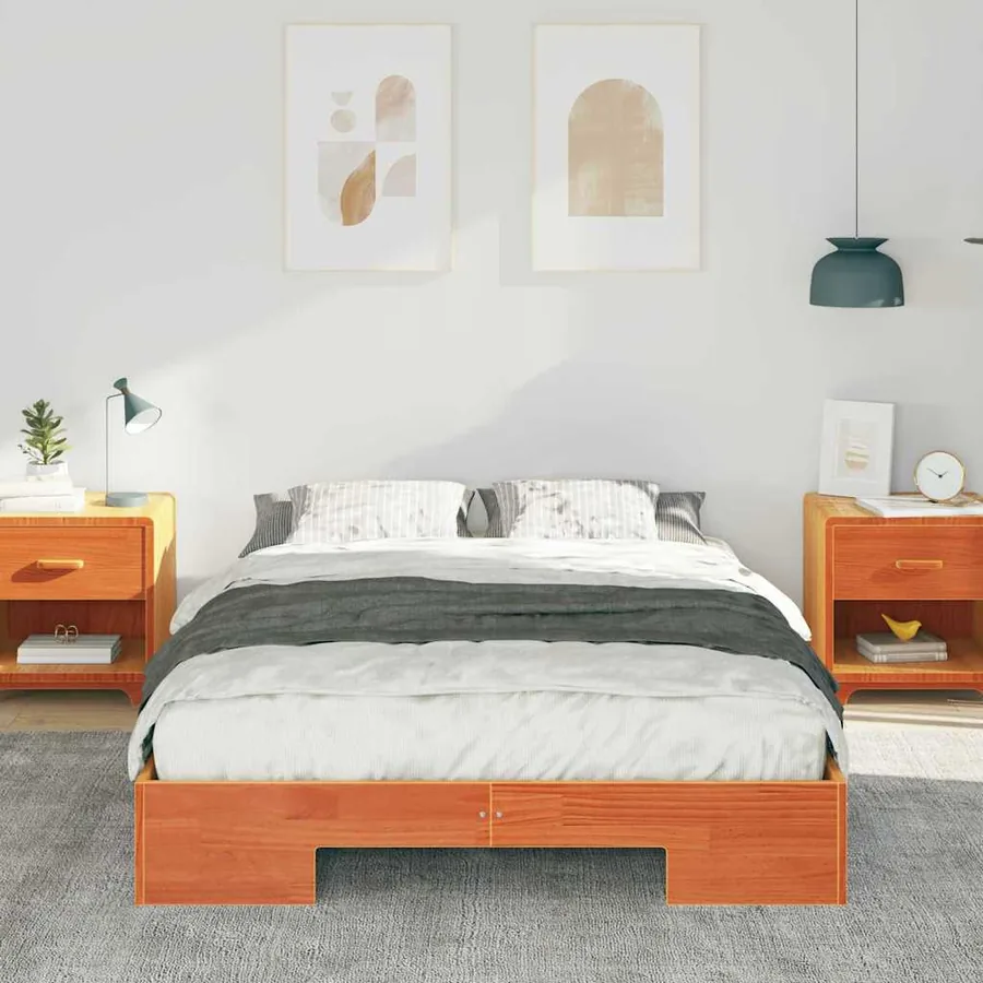 Cadre de lit Marron 140 x 190 cm - 3